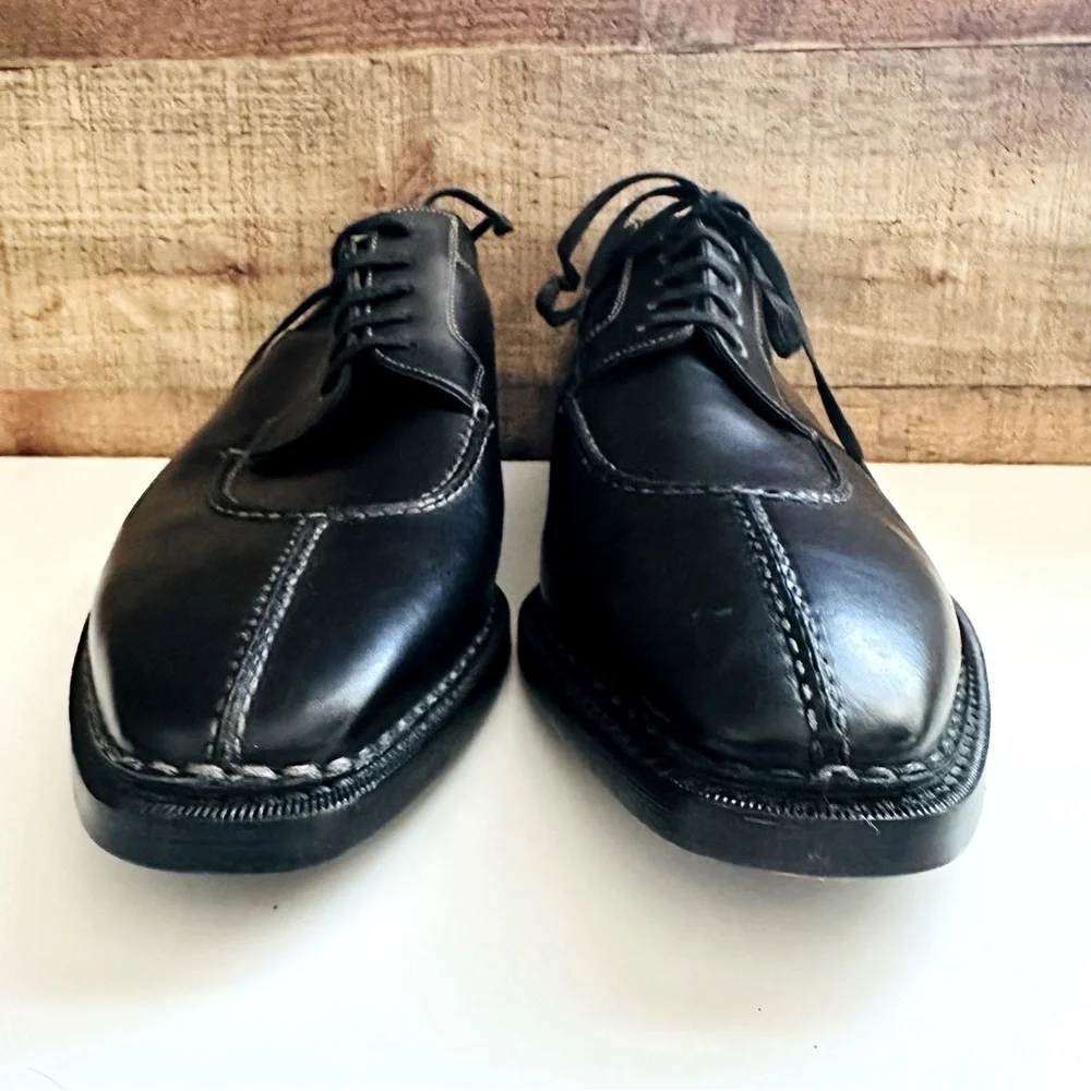 NWT $950 Nordstrom Santoni Men's Black Leather Shoes
